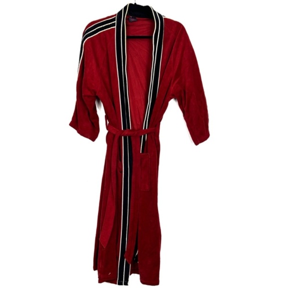 VINTAGE crimson red bath robe - Picture 1 of 14